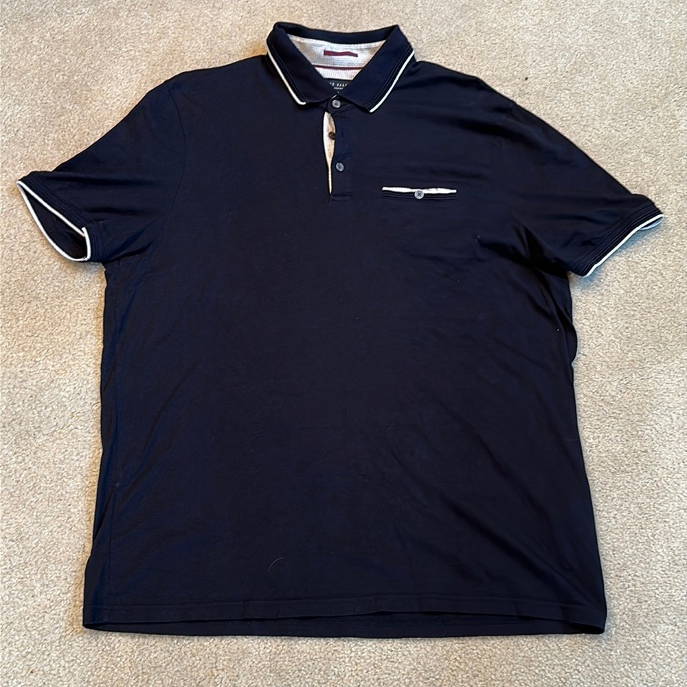 Ted Baker London Men’s Size 7 (Large) Navy Blue Polo